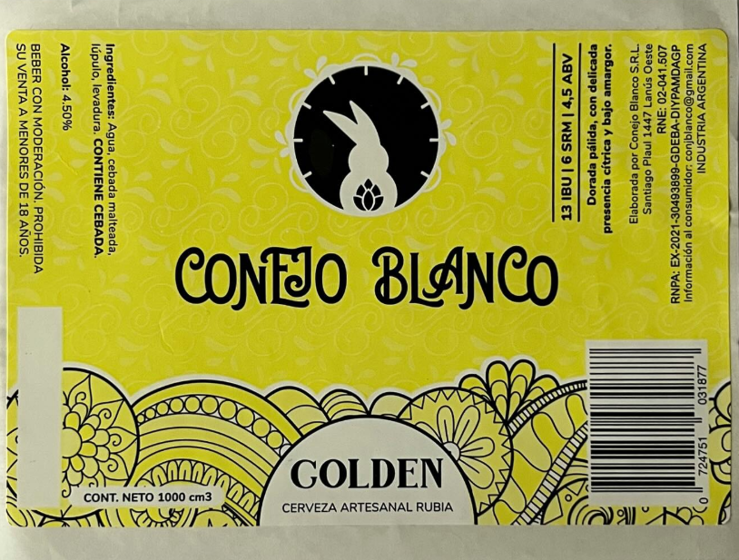 Muestra de etiqueta autoadhesiva completa para botella